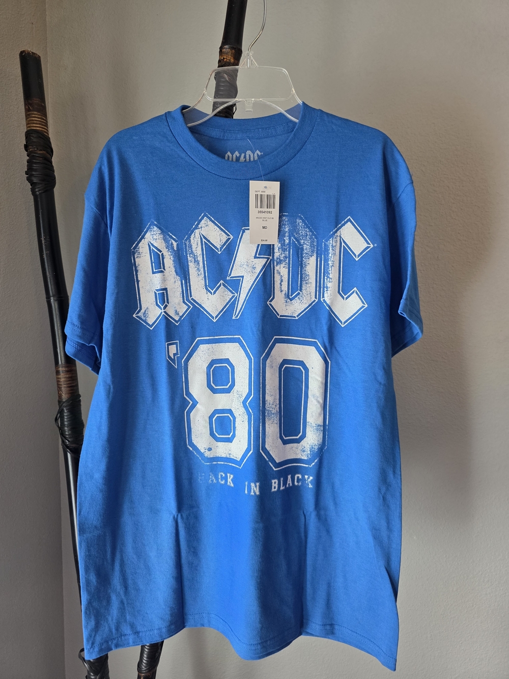 NWT Official AC/DC Merch '80 Blue Graphic Band T‑Shirt